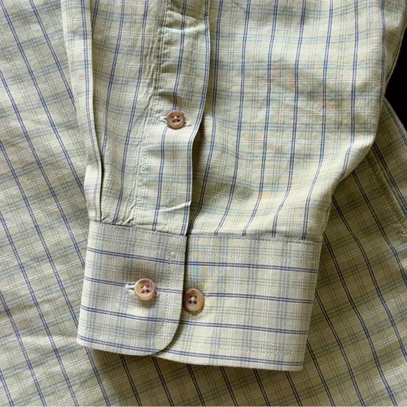 John W Nordstrom/JWN Long Sleeve Liggt Green/Blue Plaid Button Down Shirt XXL - Picture 5 of 16